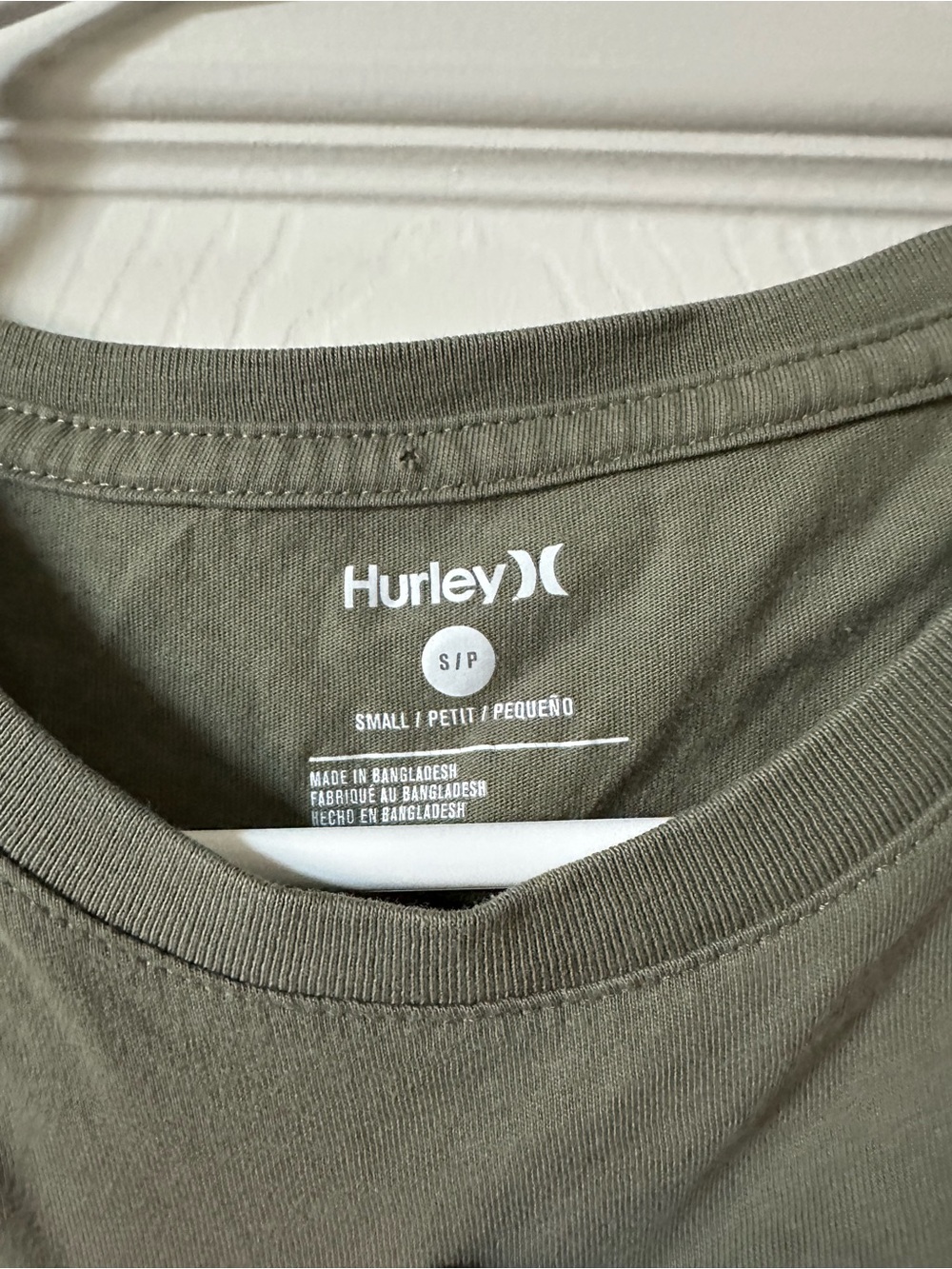 Hurley Olive Short Sleeve Tee with Monochrome Circular Wave Logo - Picture 3 of 3